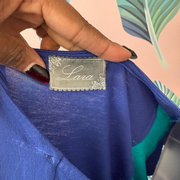 Lana Colorblock Midi Dress | Blue & Teal | Size L - Picture 2 of 4